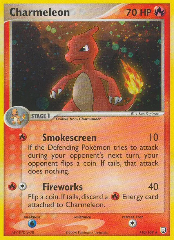 Charmeleon card from Team Rocket Returns, number 110/109