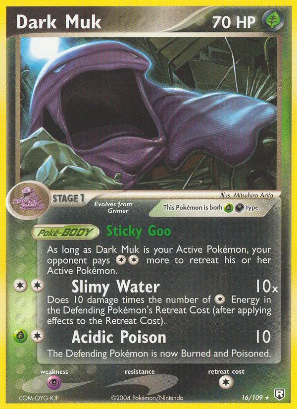 Kaart Dark Muk uit Team Rocket Returns, nummer 16/109