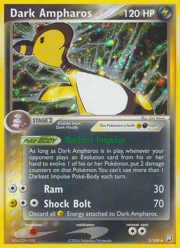 Dark Ampharos card from Team Rocket Returns, number 2/109