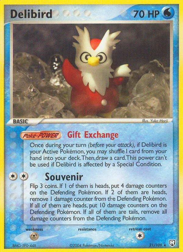 Delibird card from Team Rocket Returns, number 21/109