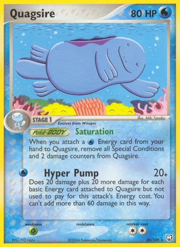 Kaart Quagsire uit Team Rocket Returns, nummer 26/109