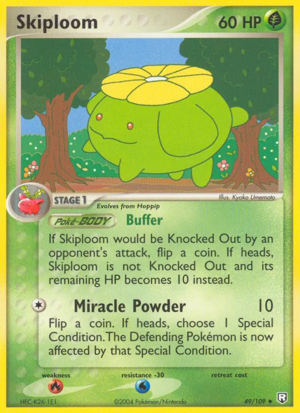 Kaart Skiploom uit Team Rocket Returns, nummer 49/109