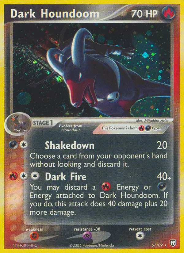 Dark Houndoom card from Team Rocket Returns, number 5/109