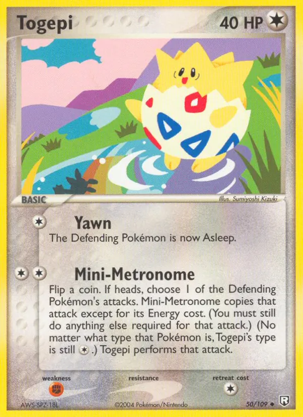 Kaart Togepi uit Team Rocket Returns, nummer 50/109