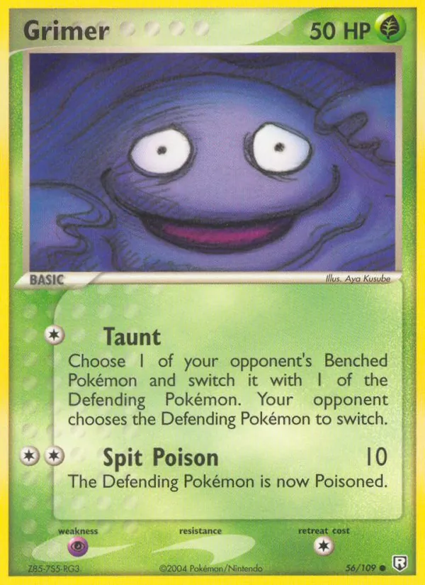 Kartu Grimer dari Team Rocket Returns, nomor 56/109