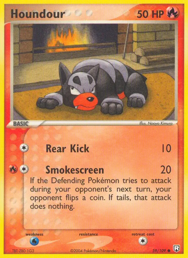 Kartu Houndour dari Team Rocket Returns, nomor 59/109