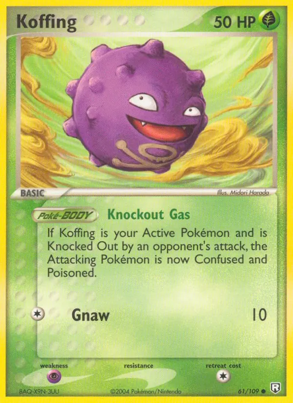Kaart Koffing uit Team Rocket Returns, nummer 61/109