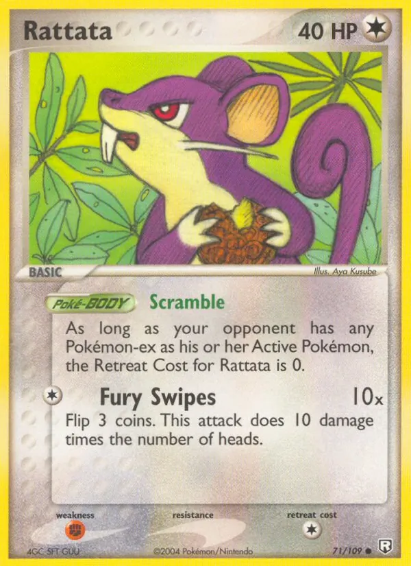 Carta Rattata dell'espansione Team Rocket Returns, numero 71/109