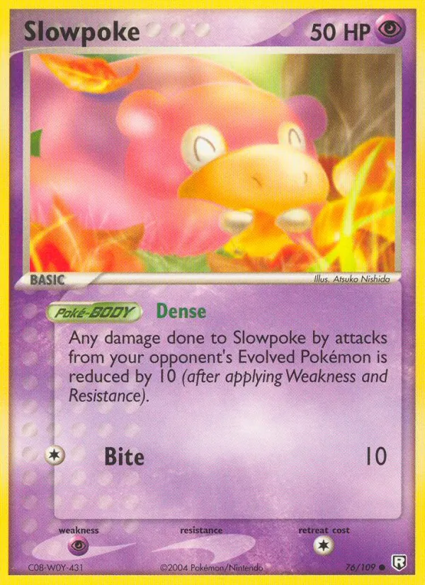 Kaart Slowpoke uit Team Rocket Returns, nummer 76/109