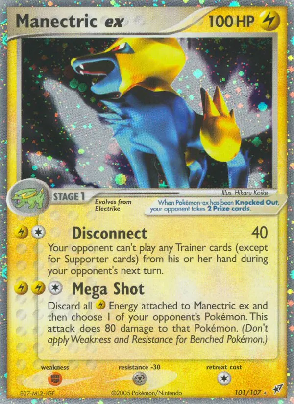 Manectric ex card from Deoxys, number 101/107