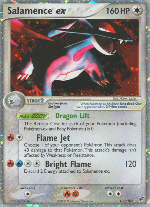 Salamence ex card from Deoxys, number 103/107