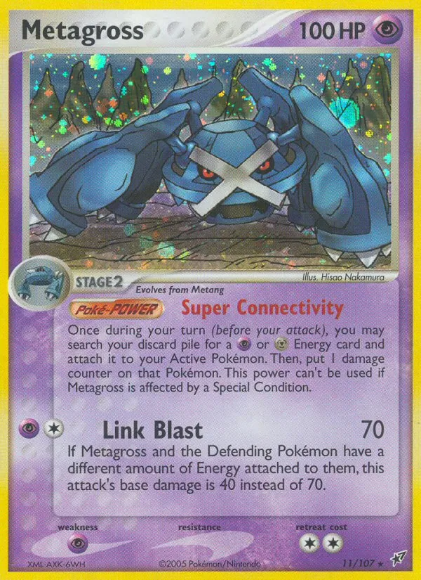 Metagross card from Deoxys, number 11/107