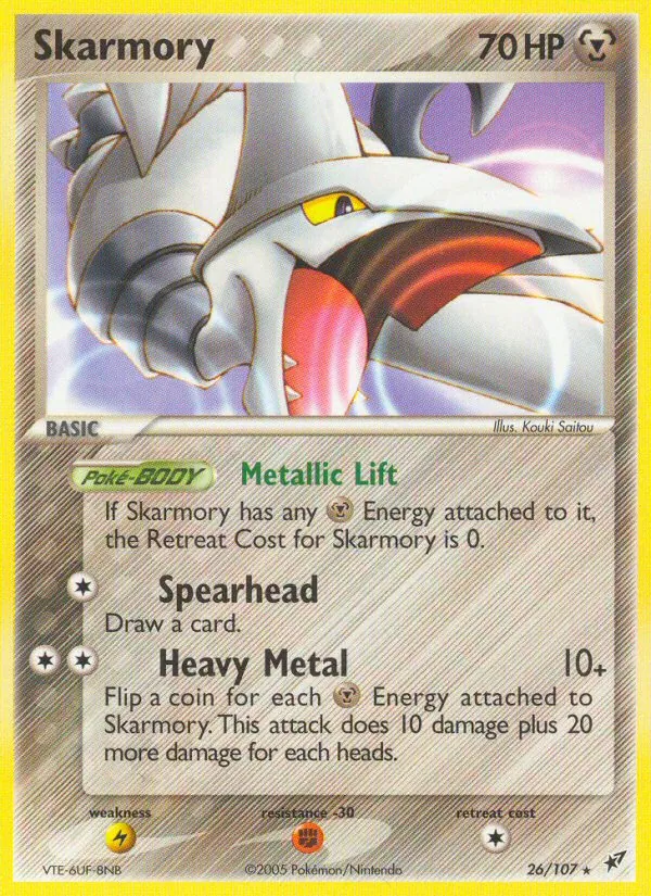 Kartu Skarmory dari Deoxys, nomor 26/107