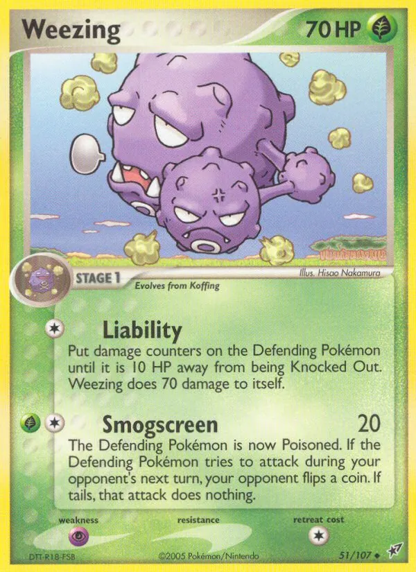 Kaart Weezing uit Deoxys, nummer 51/107
