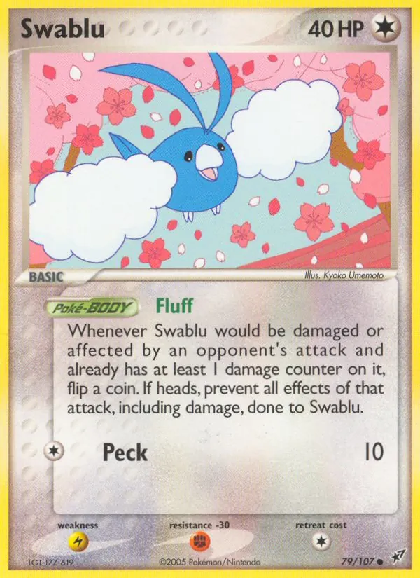 Kaart Swablu uit Deoxys, nummer 79/107