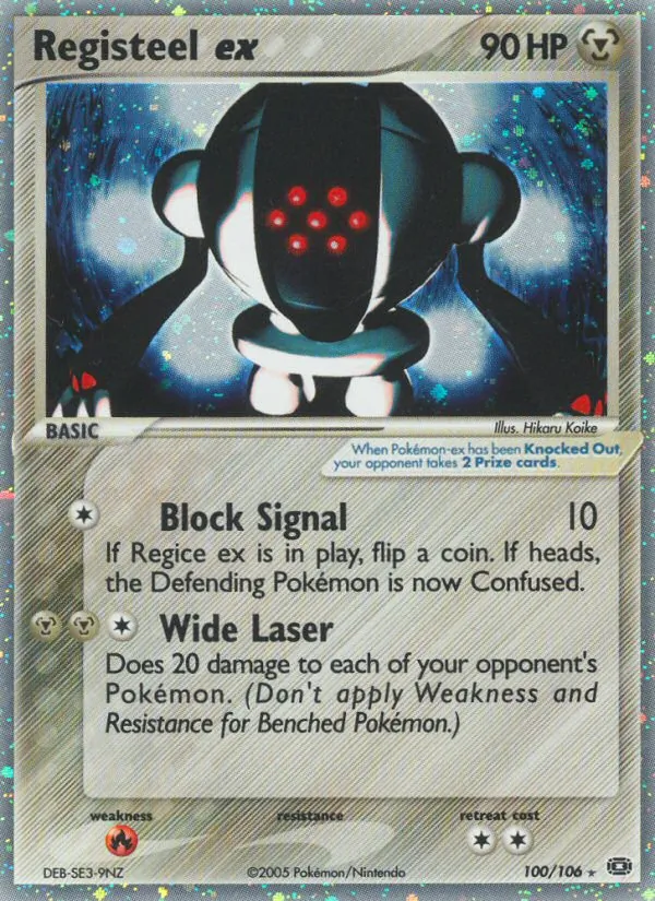 Registeel ex card from Emerald, number 100/106