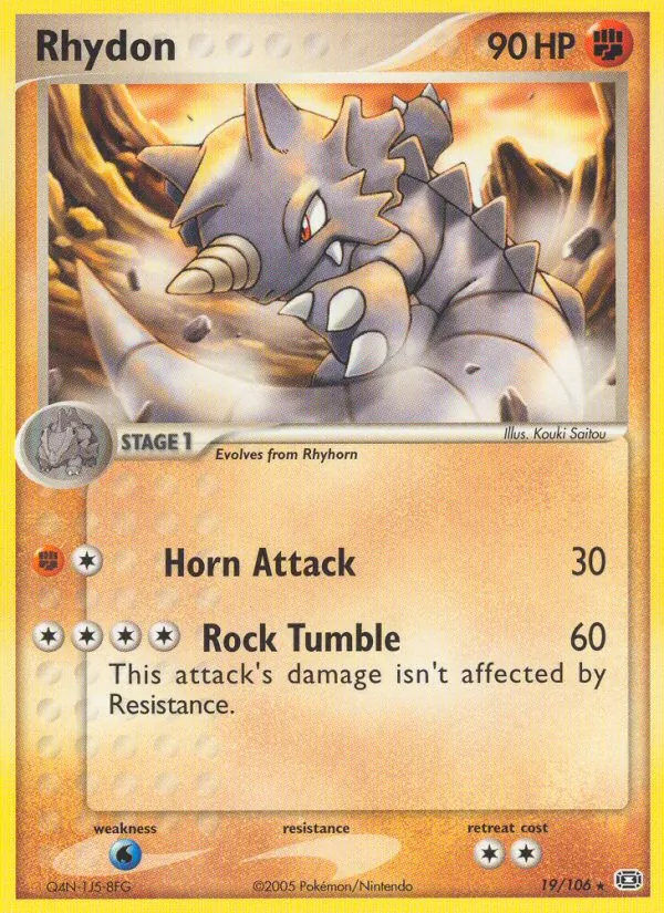 Kartu Rhydon dari Emerald, nomor 19/106