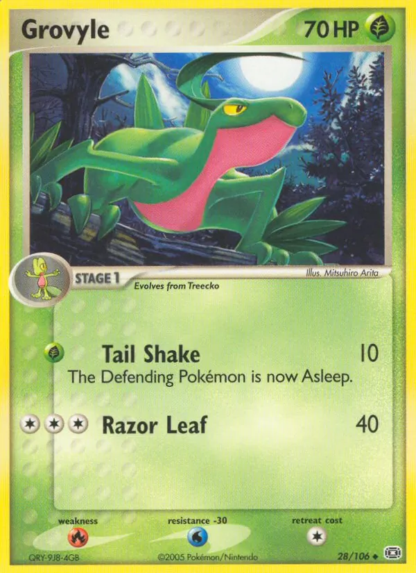 Kartu Grovyle dari Emerald, nomor 28/106
