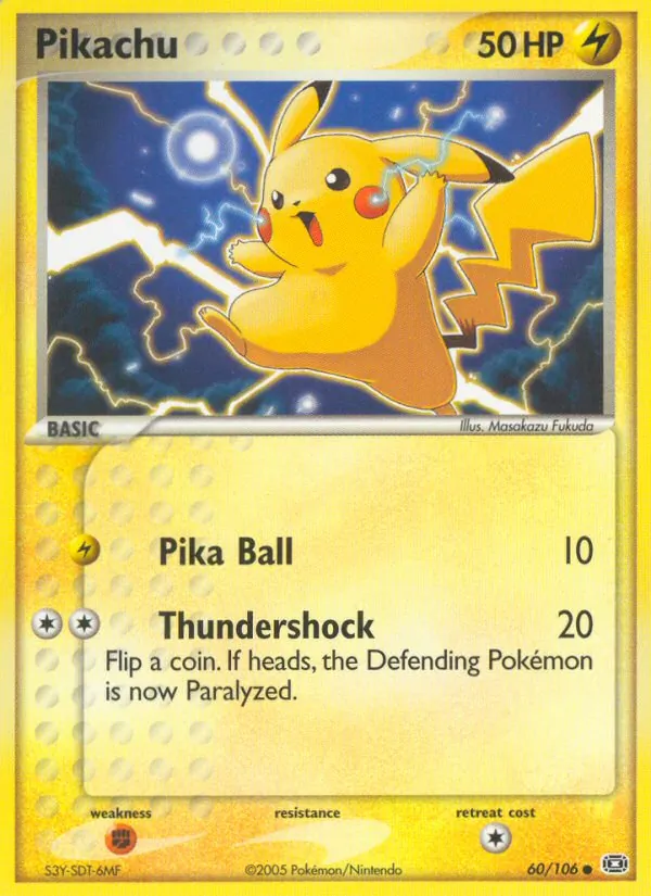Pikachu card from Emerald, number 60/106