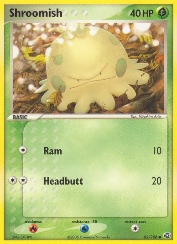 Kaart Shroomish uit Emerald, nummer 63/106