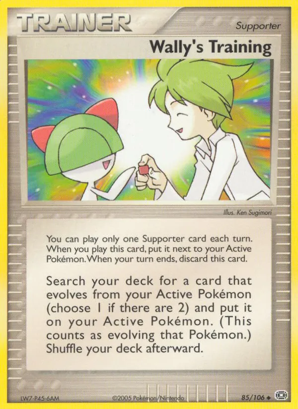 Carta Wally's Training de la expansión Emerald, número 85/106