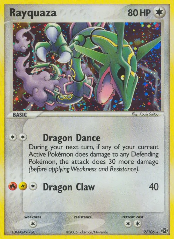 Rayquaza card from Emerald, number 9/106