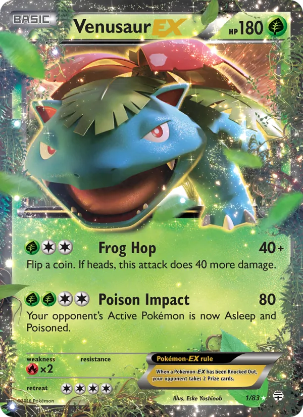 Venusaur EX card from Generations, number 1/83
