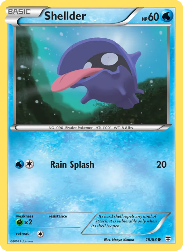 Shellder card from Generations, number 19/83
