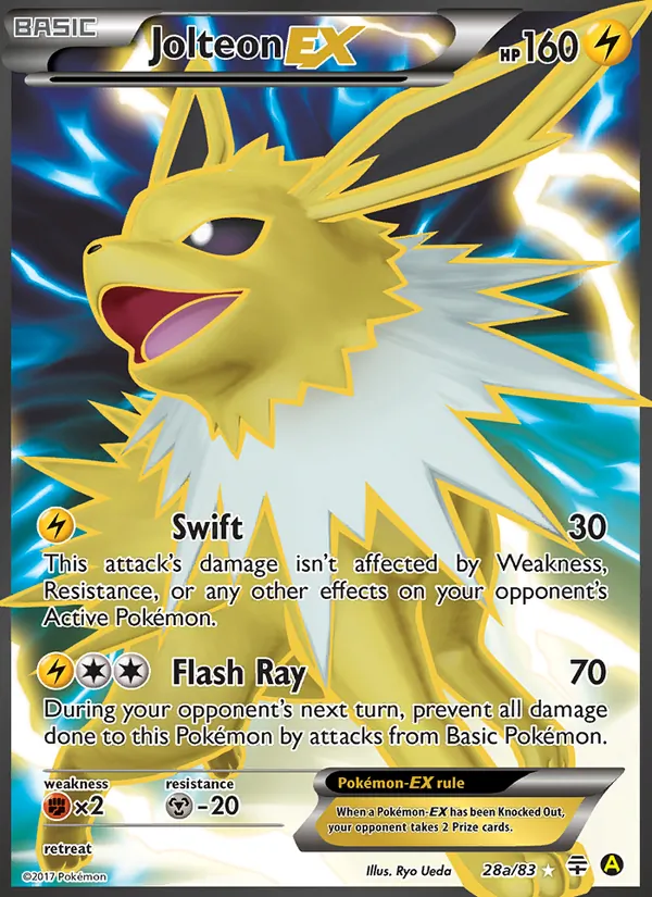 Kaart Jolteon-EX uit Generations, nummer 28a/83