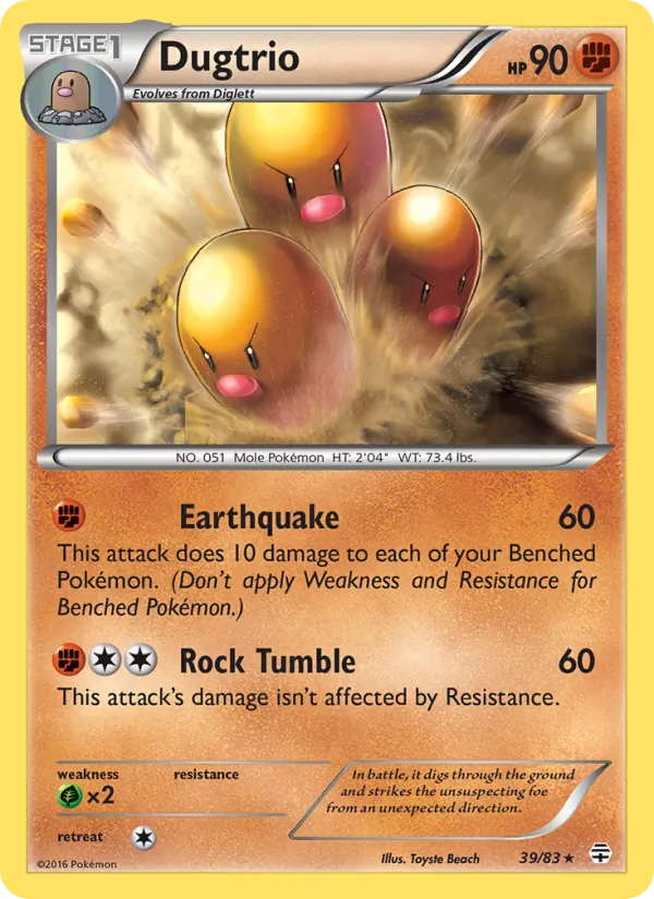 Kaart Dugtrio uit Generations, nummer 39/83