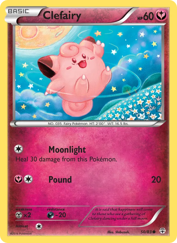 Kartu Clefairy dari Generations, nomor 50/83