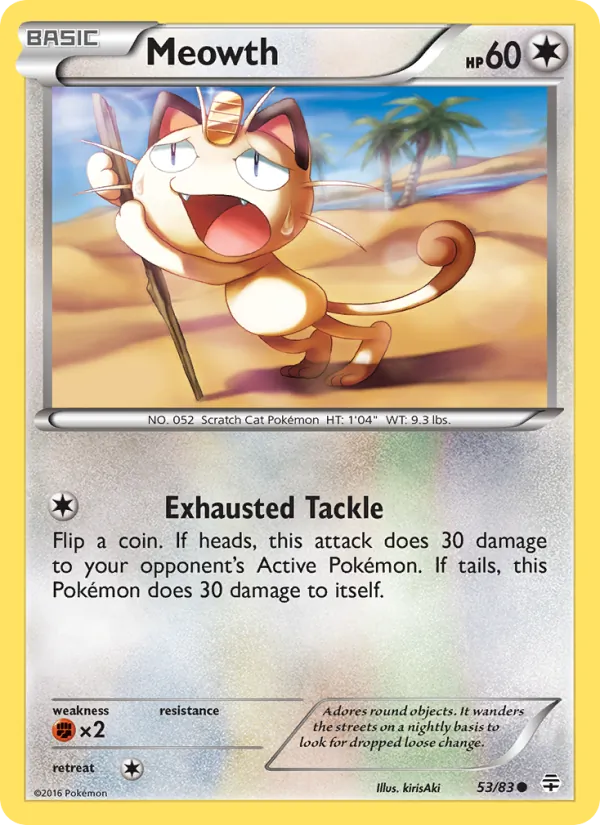 Kaart Meowth uit Generations, nummer 53/83