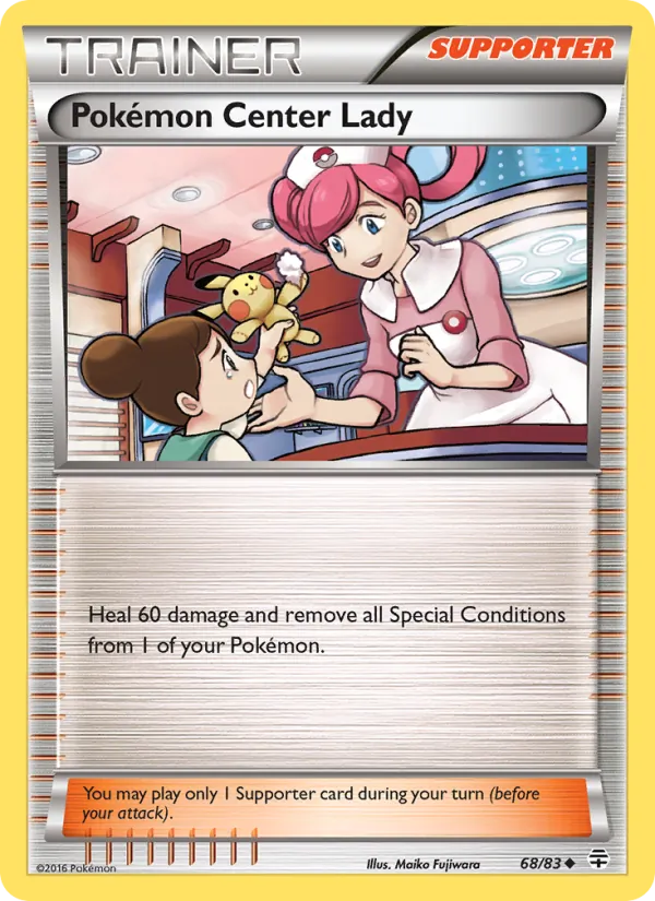Kartu Pokémon Center Lady dari Generations, nomor 68/83