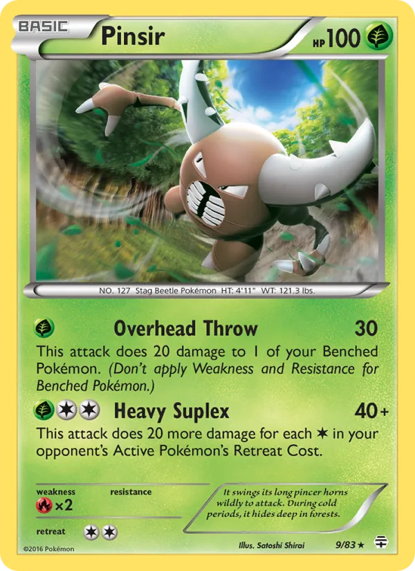 Carta Pinsir de la expansión Generations, número 9/83