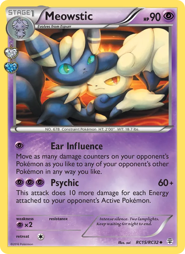 Kartu Meowstic dari Generations, nomor RC15/83