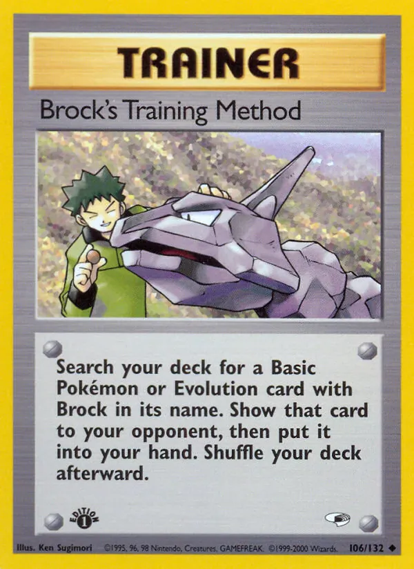 Brock's Training Method card from Gym Heroes, number 106/132