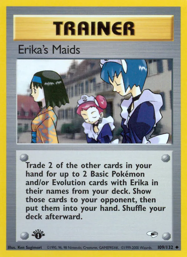 Erika's Maids card from Gym Heroes, number 109/132