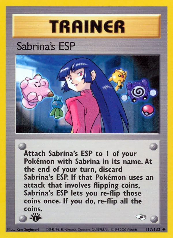 Sabrina's ESP card from Gym Heroes, number 117/132