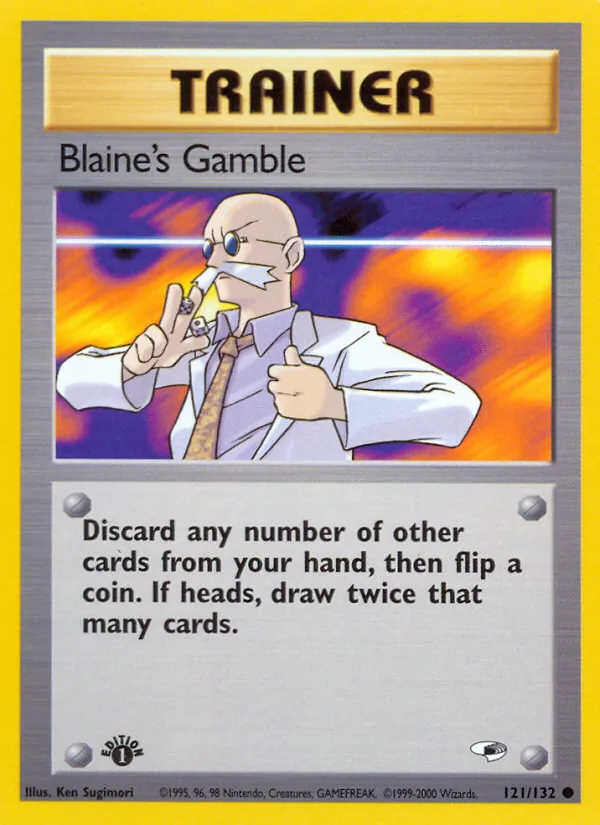 Blaine's Gamble card from Gym Heroes, number 121/132