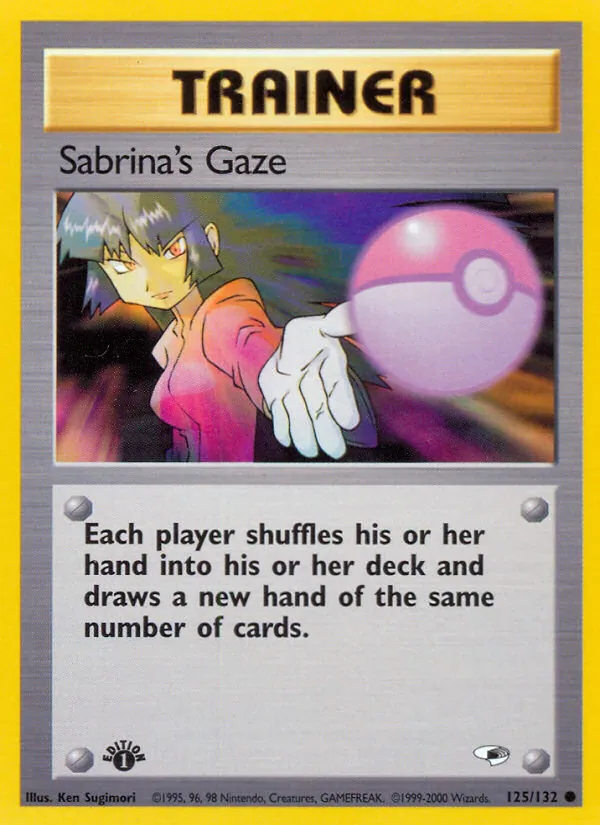 Sabrina's Gaze card from Gym Heroes, number 125/132