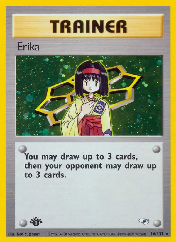 Erika card from Gym Heroes, number 16/132