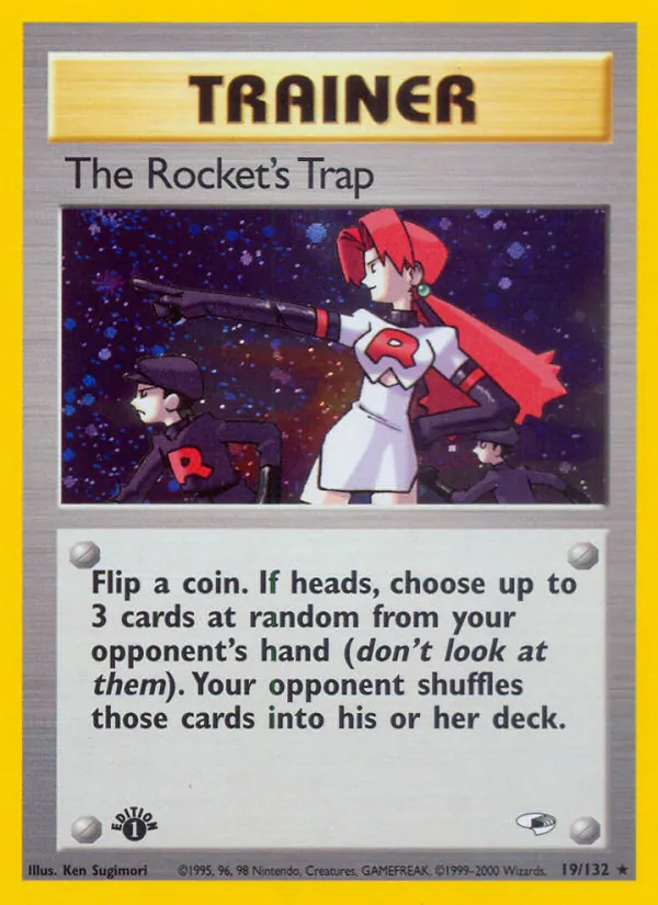 The Rocket's Trap card from Gym Heroes, number 19/132