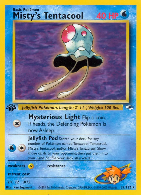 Misty's Tentacool card from Gym Heroes, number 32/132