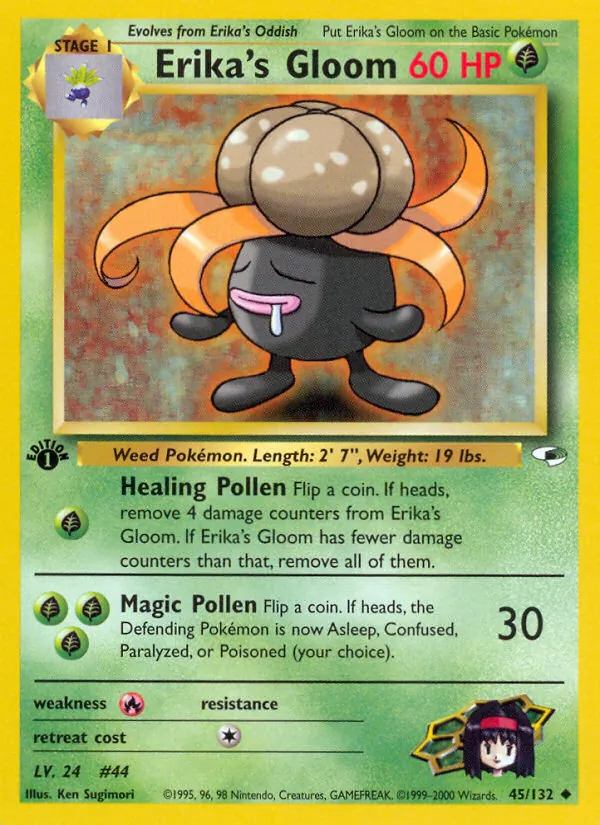 Erika's Gloom card from Gym Heroes, number 45/132