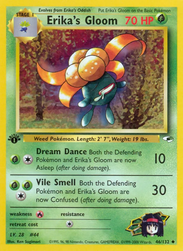 Erika's Gloom card from Gym Heroes, number 46/132