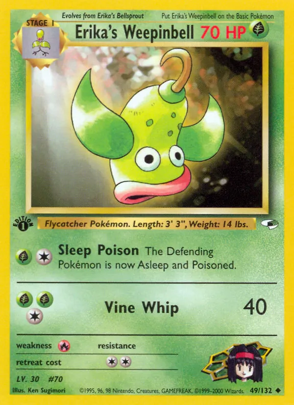 Erika's Weepinbell card from Gym Heroes, number 49/132
