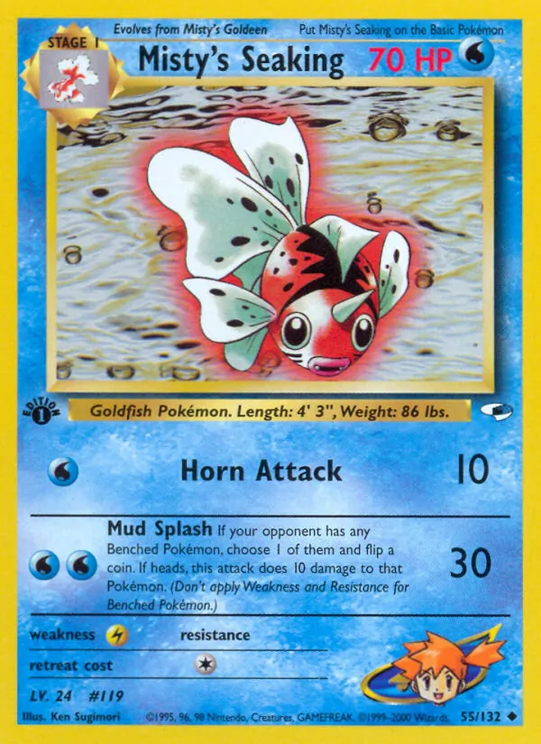 Misty's Seaking card from Gym Heroes, number 55/132