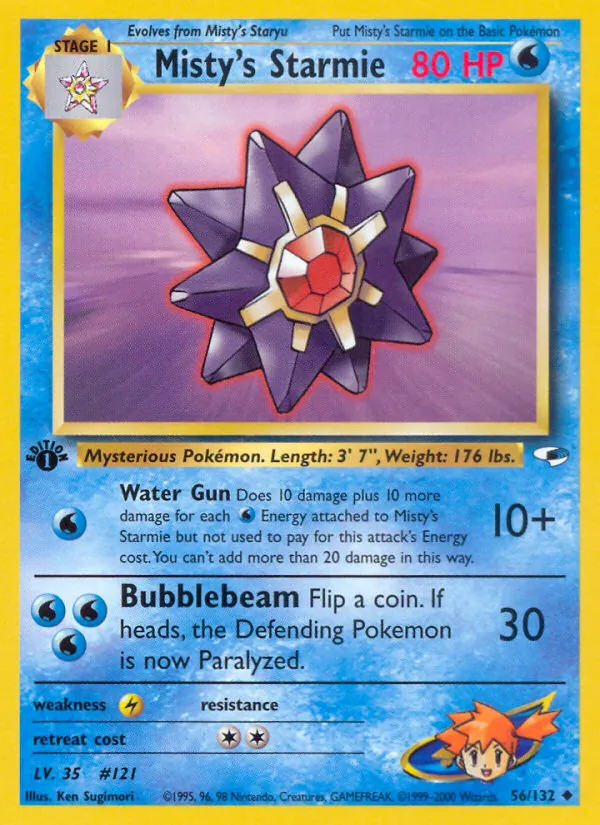 Misty's Starmie card from Gym Heroes, number 56/132