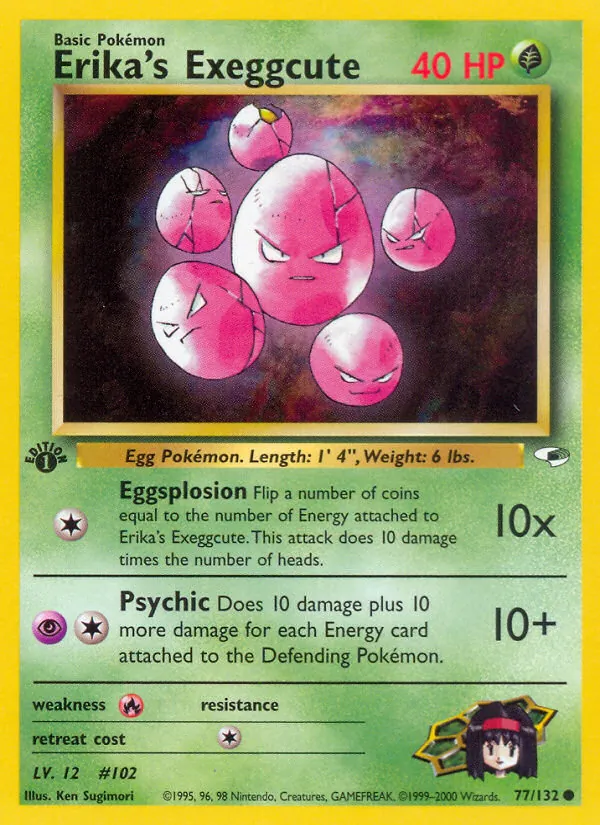 Erika's Exeggcute card from Gym Heroes, number 77/132