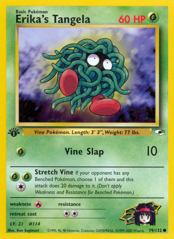 Erika's Tangela card from Gym Heroes, number 79/132